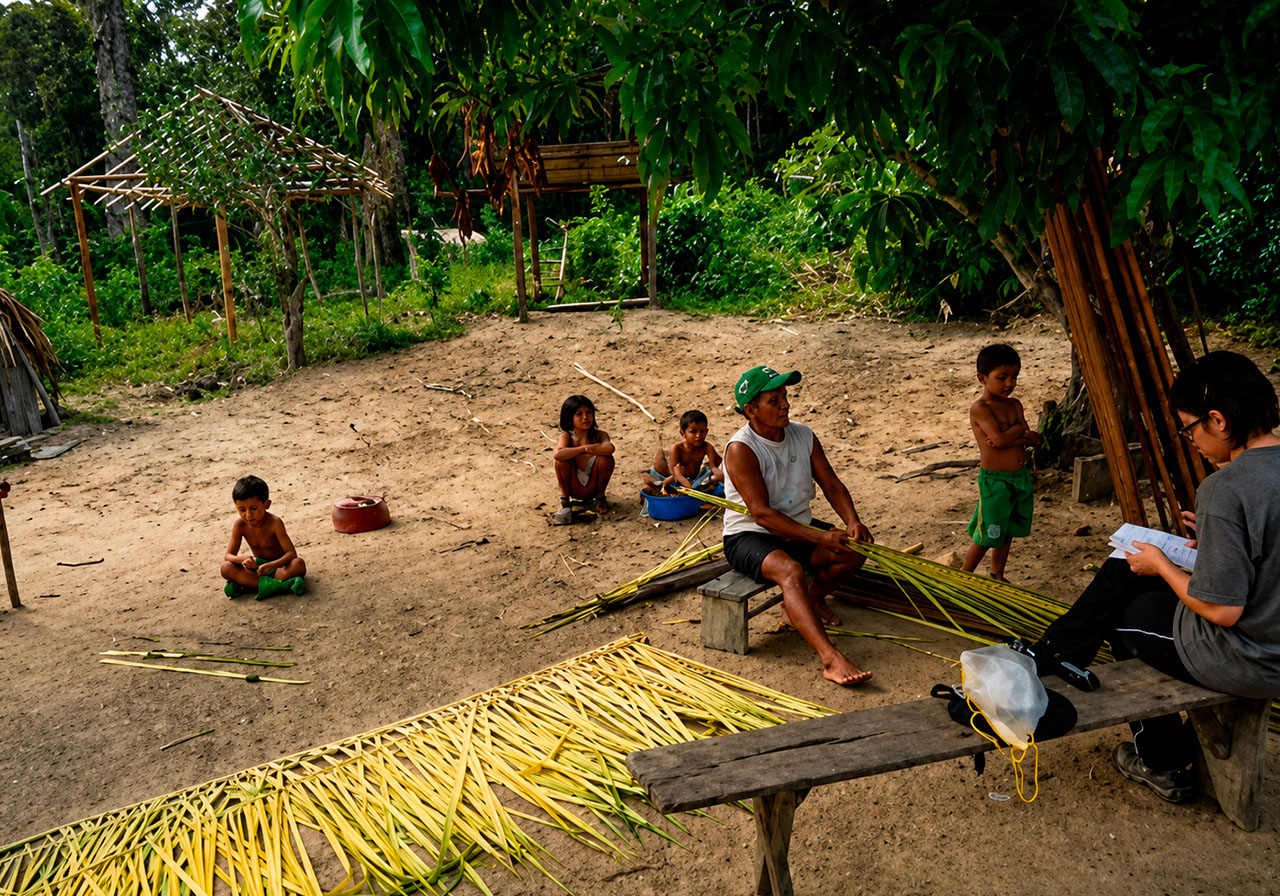 Usina hidrelétrica cercada por floresta amazônica